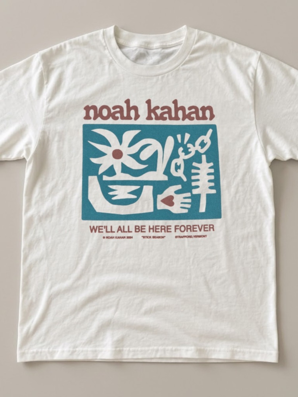 Noah Kahan "We'll All Be Here Forever" Boston Concert Graphic Tee - White - Picture 1 of 4
